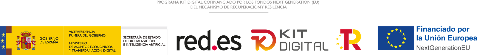 Programa Kit Digital cofinanciado por los fondos Next Generation EU: Gobierno de España, Red.es, Plan de Recuperación, Unión Europea